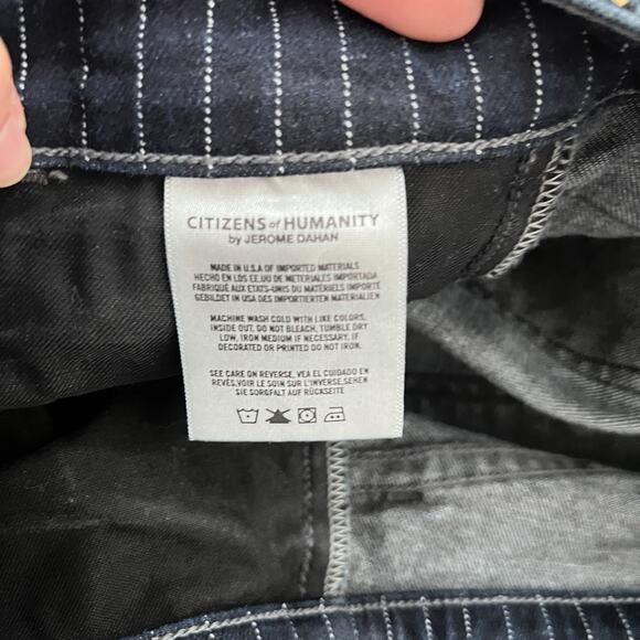 Citizens of Humanity Womens High Rise Striped Cropped Drew Flounce Sz 25 Bell - Picture 8 of 14